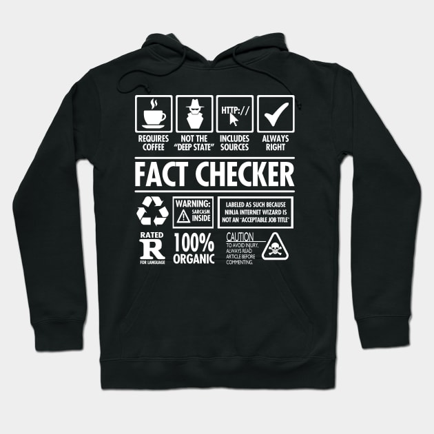 Fact Checker Job Description Hoodie by NerdShizzle